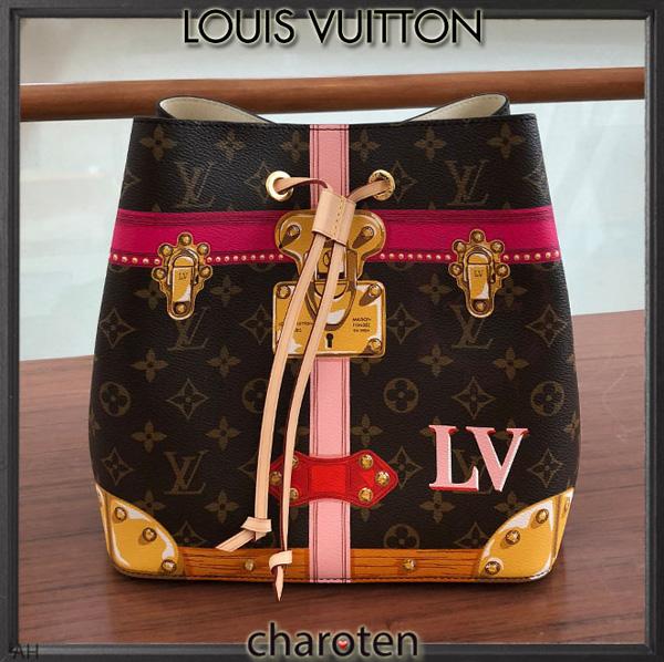 18SS Louis vuitton ルイヴィトンスーパーコピー トランク風手書きプリント 超限定ネオ ノエ M40649